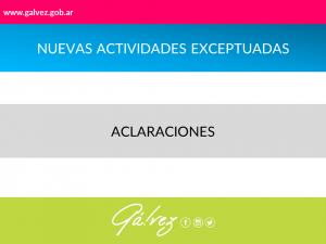 Aclaraciones Sobre las Nuevas Actividades Exceptuadas