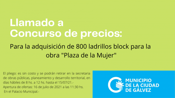 Llamado a Concurso de precios para la adquisición de 800 ladrillos block