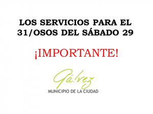 Los Servicios para el 31 / Osos del Sábado 29