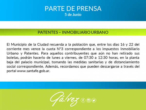 Vencimiento de Patentes e Inmobiliario Urbano