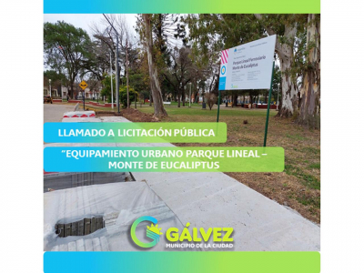 Llamado a Licitaci&oacute;n P&uacute;blica para Equipamiento Urbano Parque Lineal - MONTE DE EUCALIPTUS